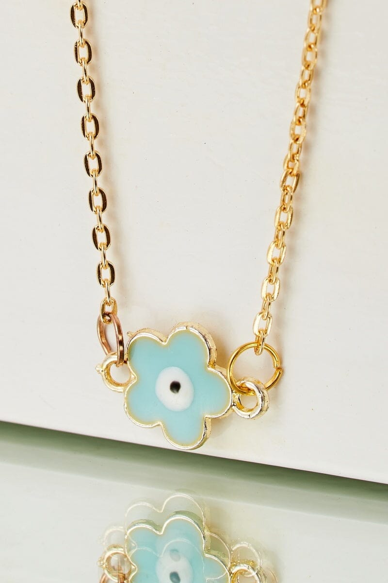 Doodled Flower Pendant Minimal Chain Necklace by Boo & Babe