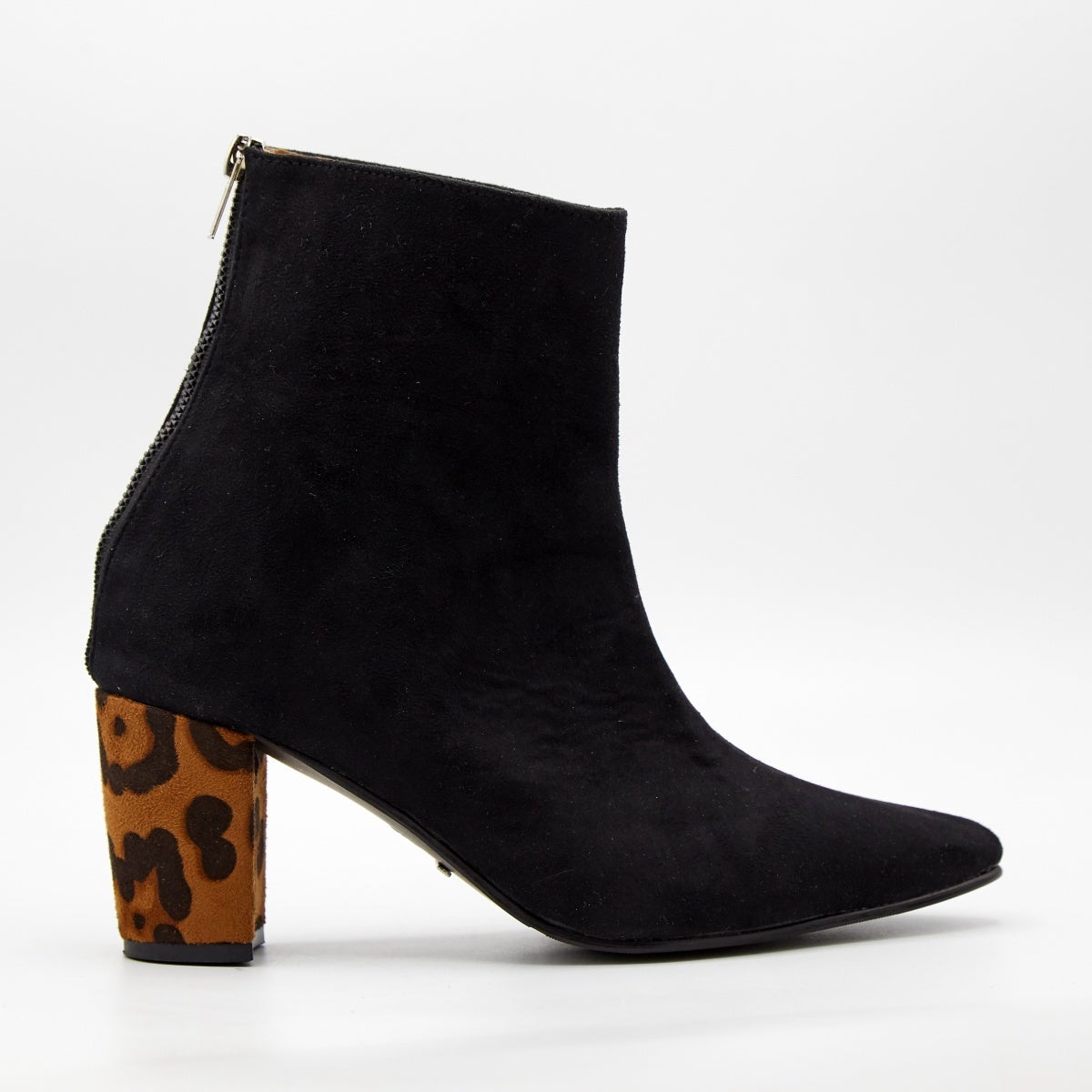 black boots leopard heel