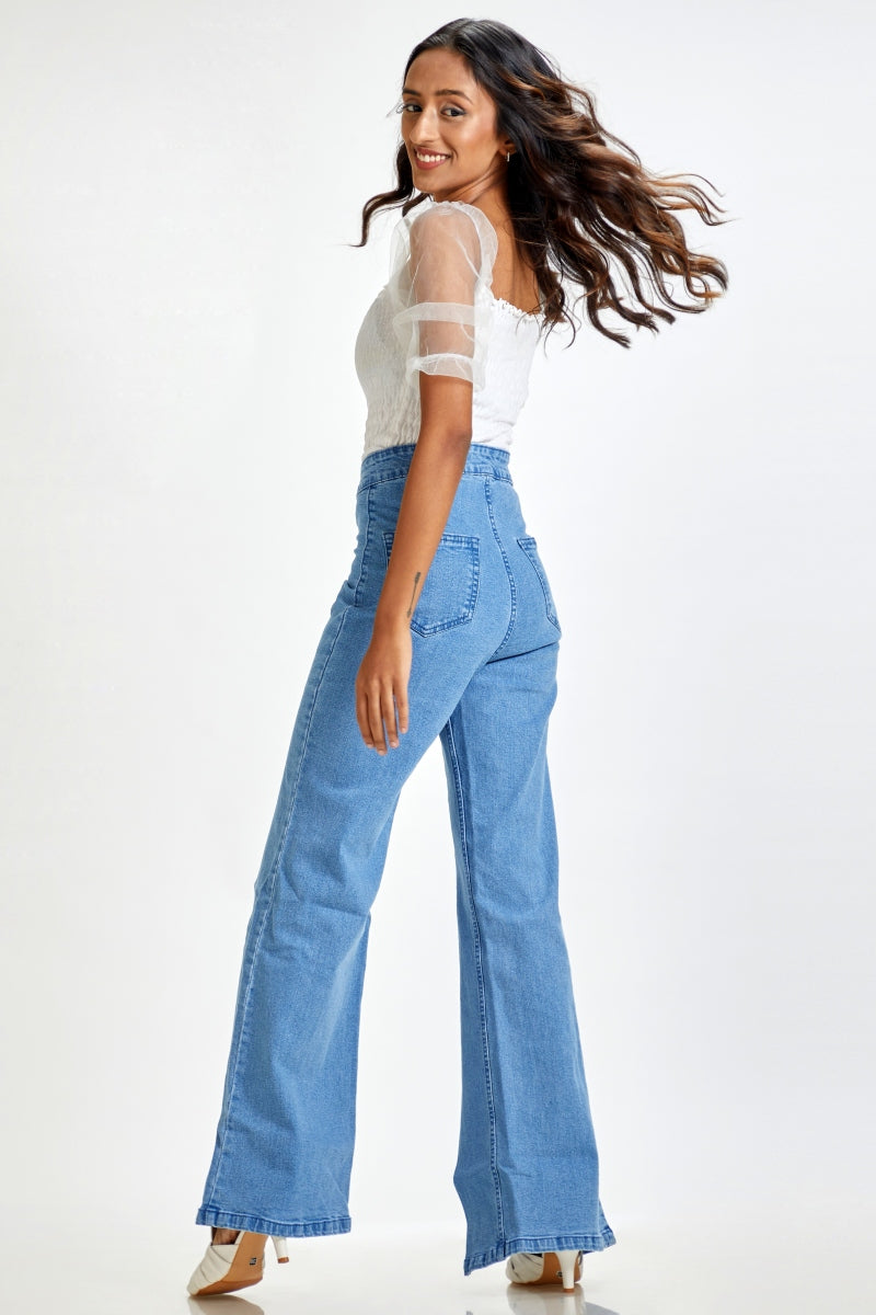 Venice Super Flared Wide Leg Jeans by Madish