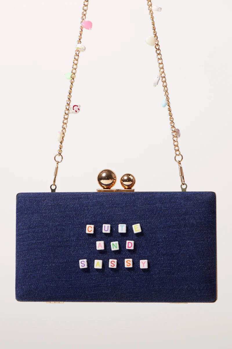 The Cute Sassy Denim Clutch Bag by Madish