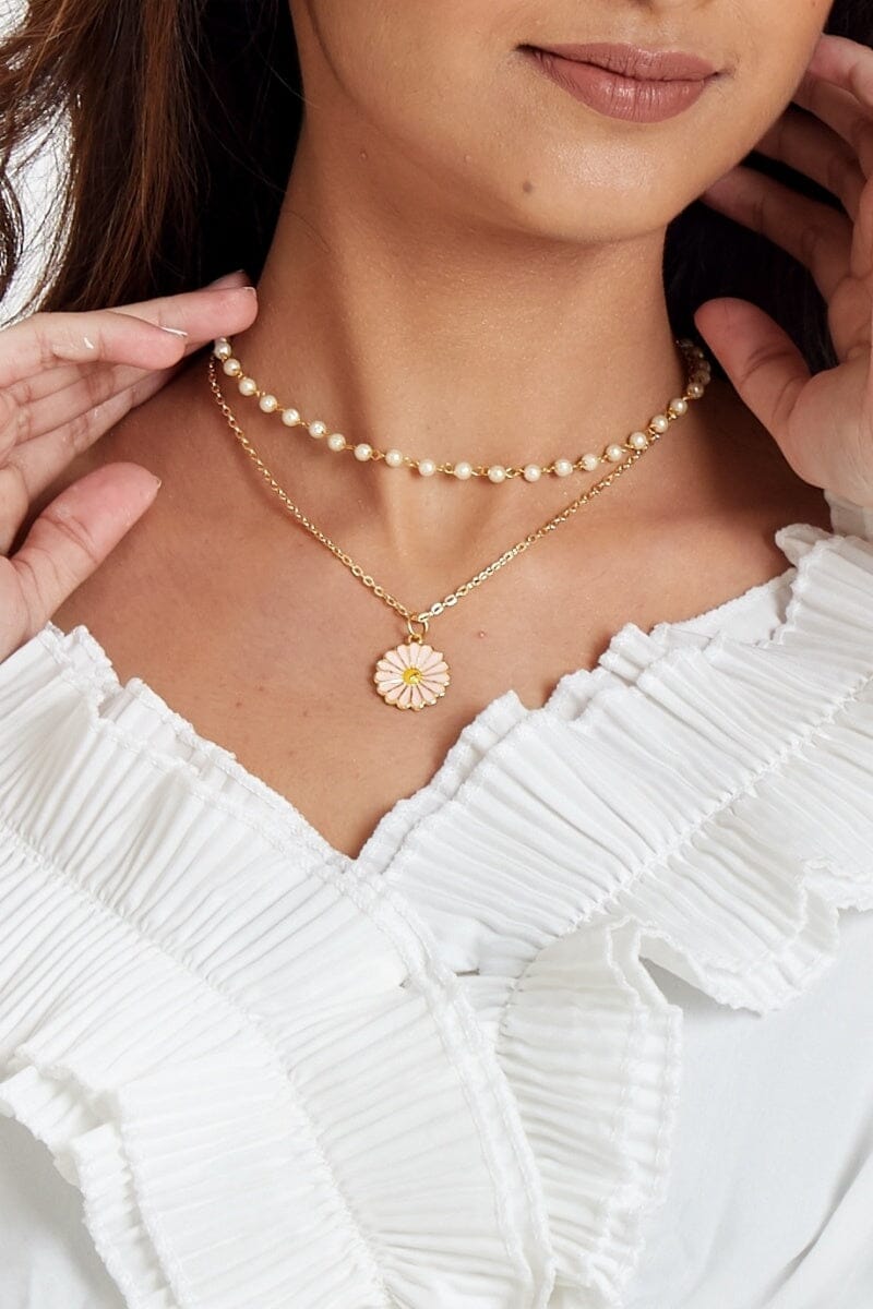 Blooming Daisy Double Layered Necklace by Boo & Babe