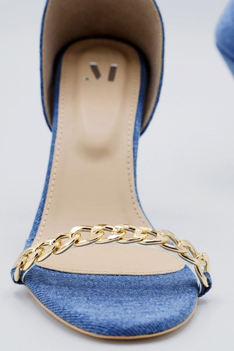 opulent denim pencil heels shoes madish 930783