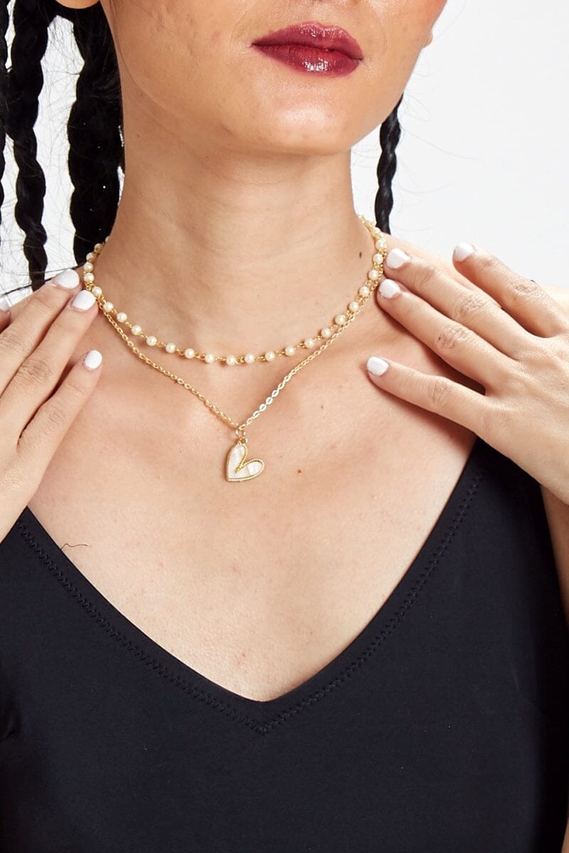 Pearlescent Double Layer Necklace by Boo & Babe