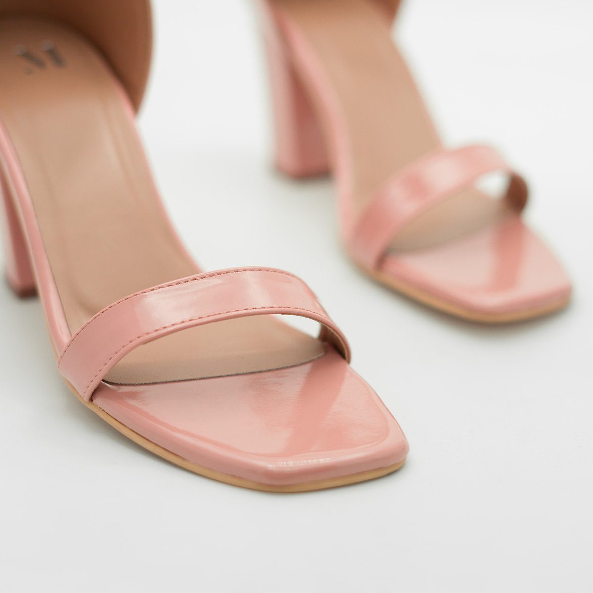 romantic pink mid block heels footwear madish 253140