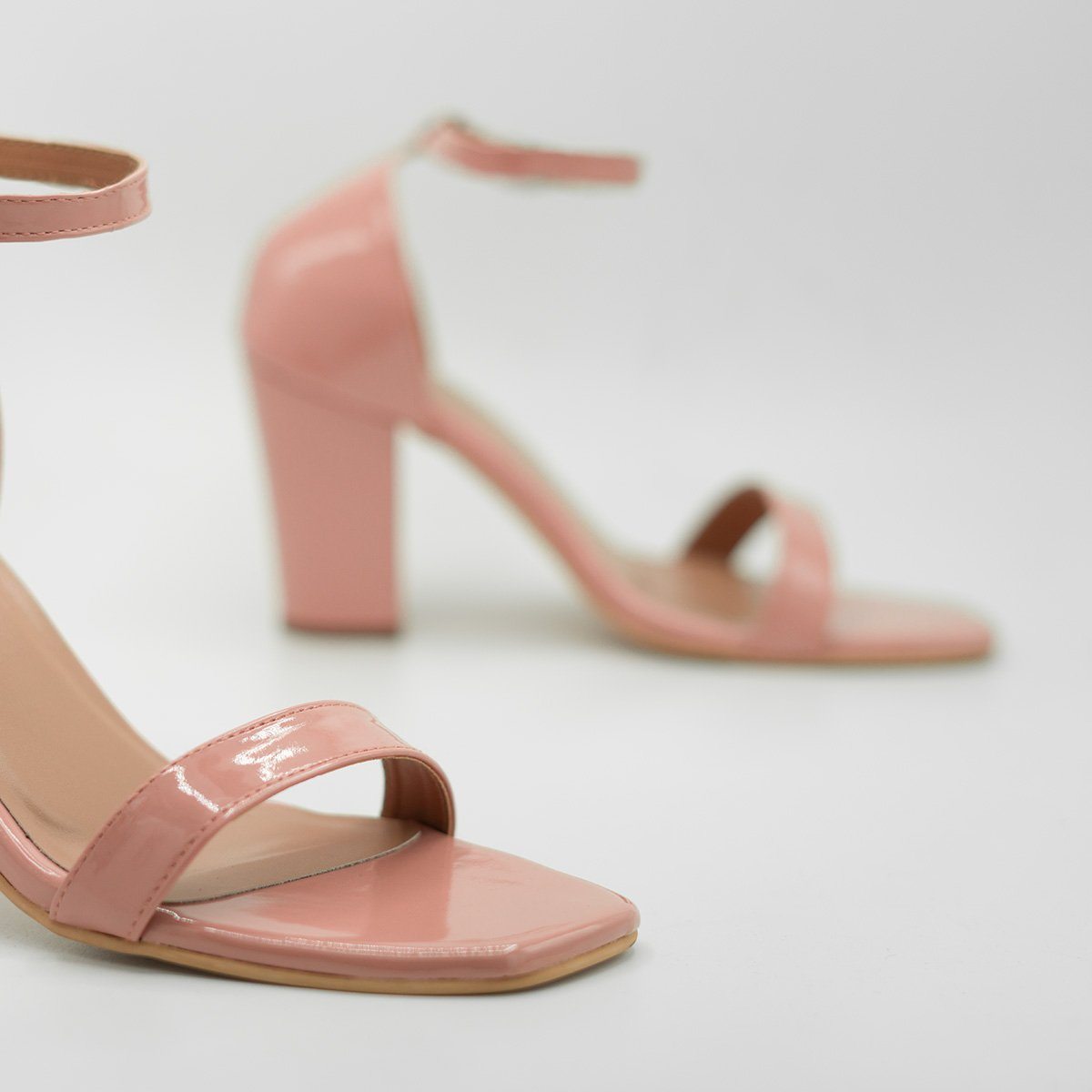 romantic pink mid block heels footwear madish 308001
