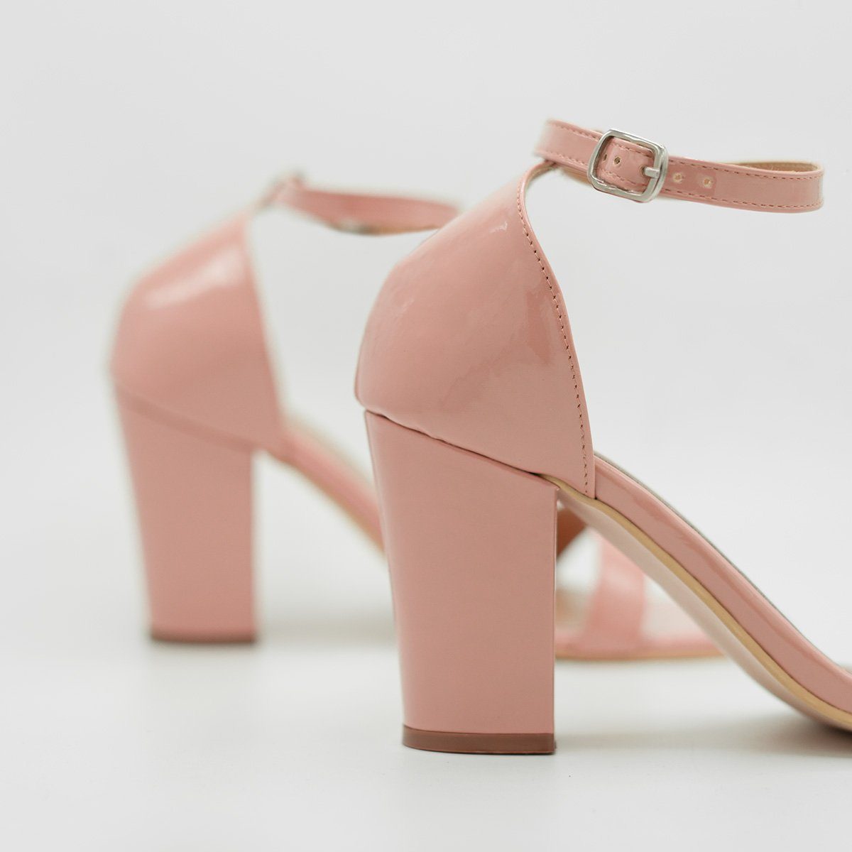 romantic pink mid block heels footwear madish 465211