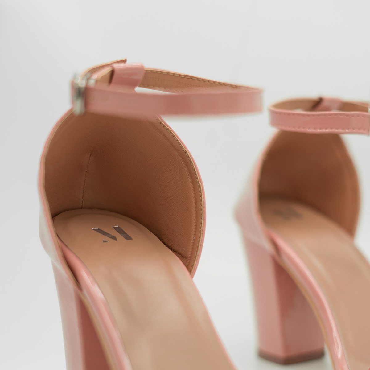 romantic pink mid block heels footwear madish 881838