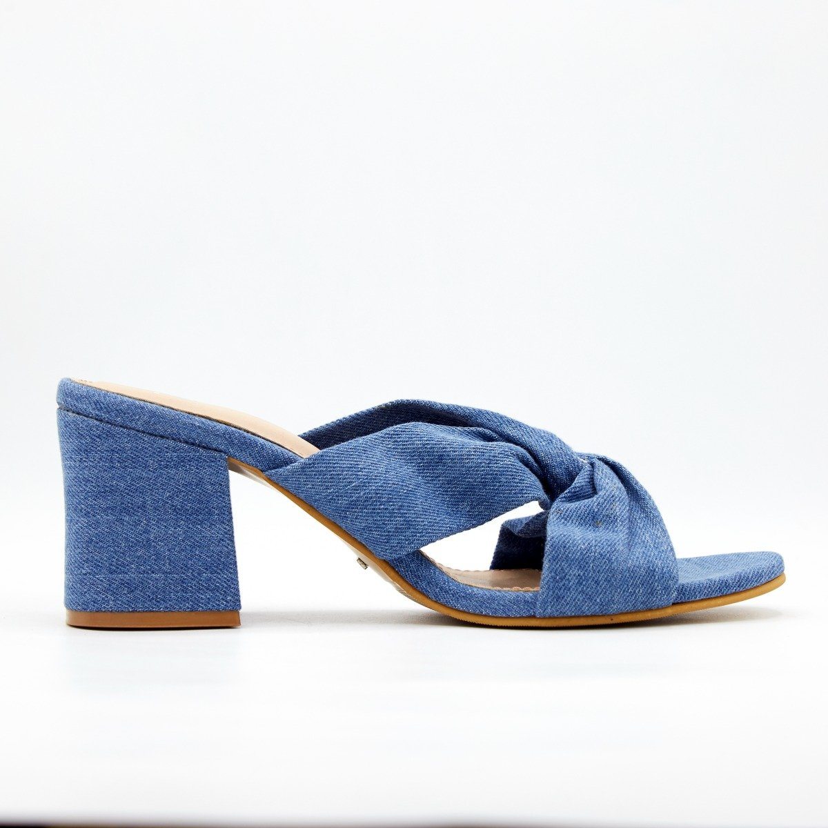 Twisted Knot Denim Mules by Madish