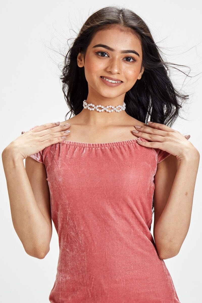 Victoria Pearl-Bead Choker Necklace by Boo & Babe